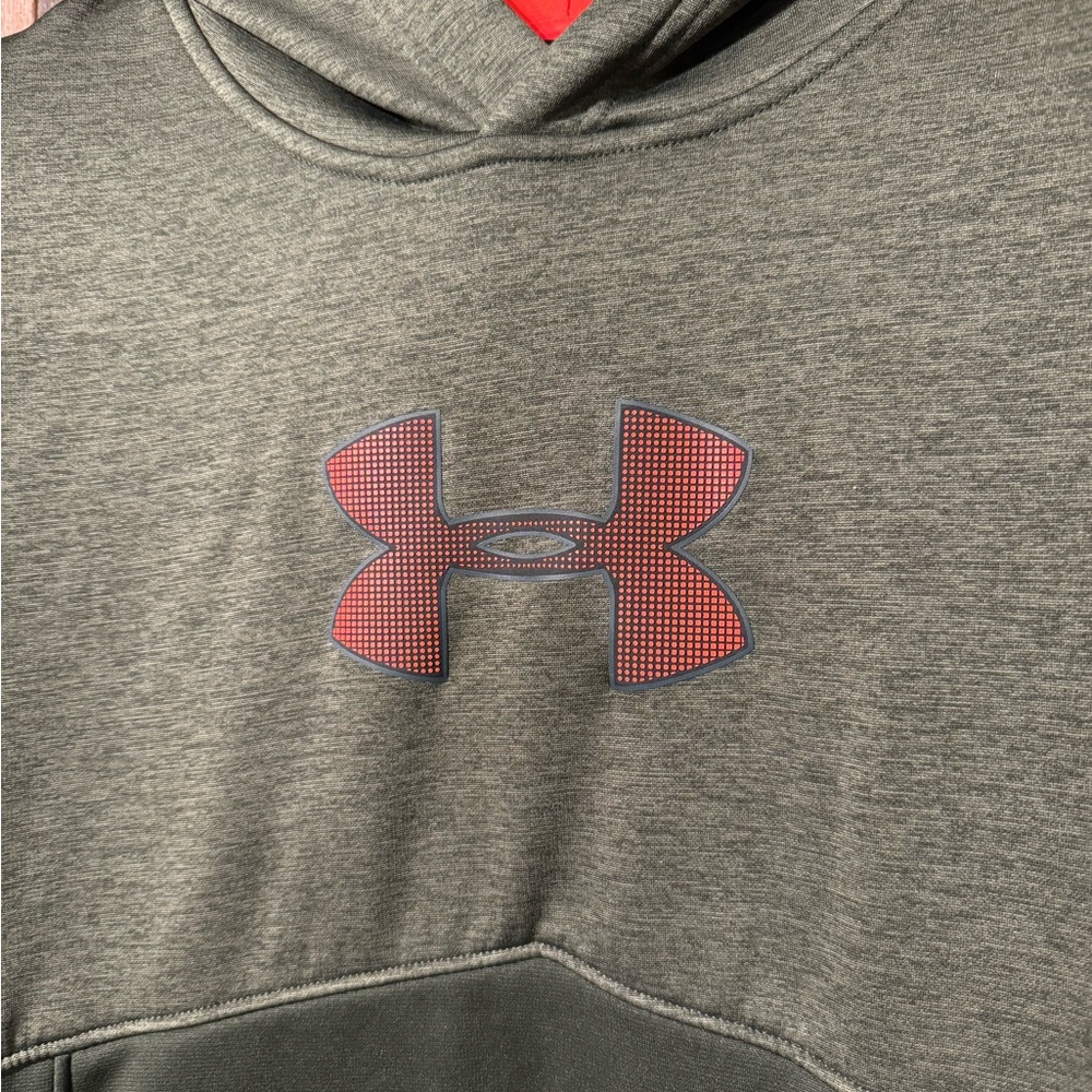 Under Armour Mens Rival Fleece Hoodie NWOT Size Large Green/Orange - Picture 3 of 8